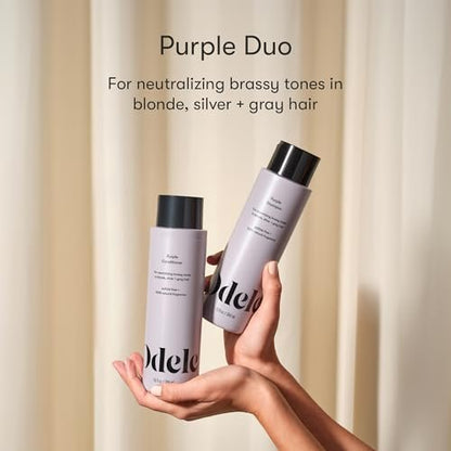 Odele Sulfate-Free Purple Shampoo & Conditioner Set for Blonde, Silver & Gray Hair - 13 Fl Oz Each (2-Pack) - Neutralizes Brassy Tones Avelisse