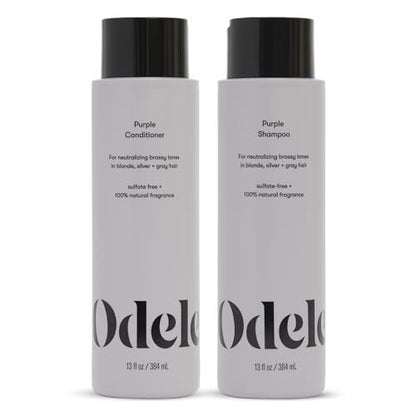 Odele Sulfate-Free Purple Shampoo & Conditioner Set for Blonde, Silver & Gray Hair - 13 Fl Oz Each (2-Pack) - Neutralizes Brassy Tones Avelisse