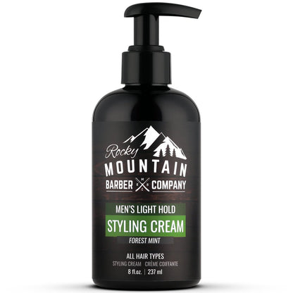Men's Hair Styling Cream – Quick Styling with Light Reworkable Hold & Low Shine – No Artificial Fragrance – 8 oz