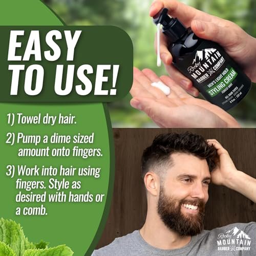 Men's Hair Styling Cream – Quick Styling with Light Reworkable Hold & Low Shine – No Artificial Fragrance – 8 oz - görsel 10