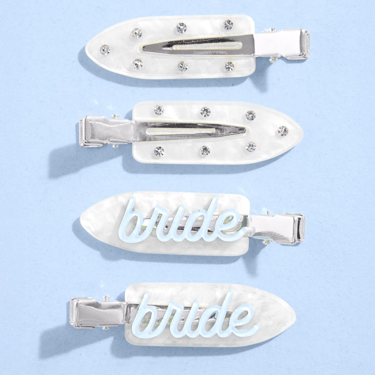 xo, Fetti Bride Beauty Clips - 4 pc | Bachelorette Party, Bridal Hair Clip, Wedding Accessory - görsel 2