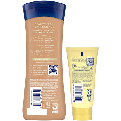 Vaseline Almond Smooth Body Lotion with Pro-Vitamin B5 – 72-Hour Moisture for Extremely Dry Skin – 10 Fl Oz