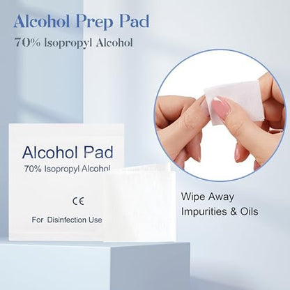 Qsnidy 30 Pack Disposable Manicure Kit – Individually Wrapped 3-Piece Press-On Nail Prep Set with Mini File, Cuticle Stick & Prep Pad for Salon, Home, Travel
