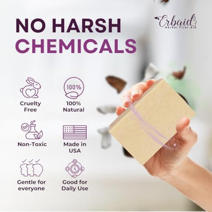 Eczema Soap Bar for Face and Body – All Natural Dermatitis, Psoriasis Treatment for Dry Itchy Sensitive Skin Relief – Gentle Detoxifying, Healing, Anti-Itch, Oatmeal Goat Milk Wash for Kids & Adults