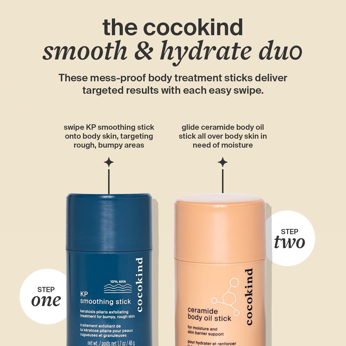 Cocokind KP Smoothing Stick – Mess-Free Keratosis Pilaris Bump Body Scrub for All Skin Types, Fragrance Free, Cruelty Free, Vegan, 1.7 oz Avelisse