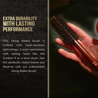 The Beard Struggle Viking Roller Brush – Heat-Resistant Round Brush for Men’s Hair and Beard Styling, Reduce Frizz & Tangles