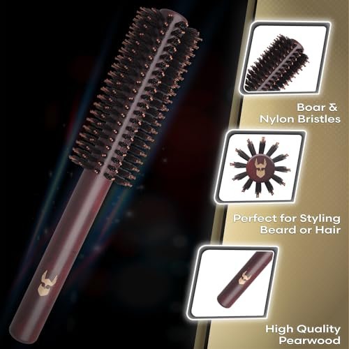 The Beard Struggle Viking Roller Brush – Heat-Resistant Round Brush for Men’s Hair and Beard Styling, Reduce Frizz & Tangles - görsel 4