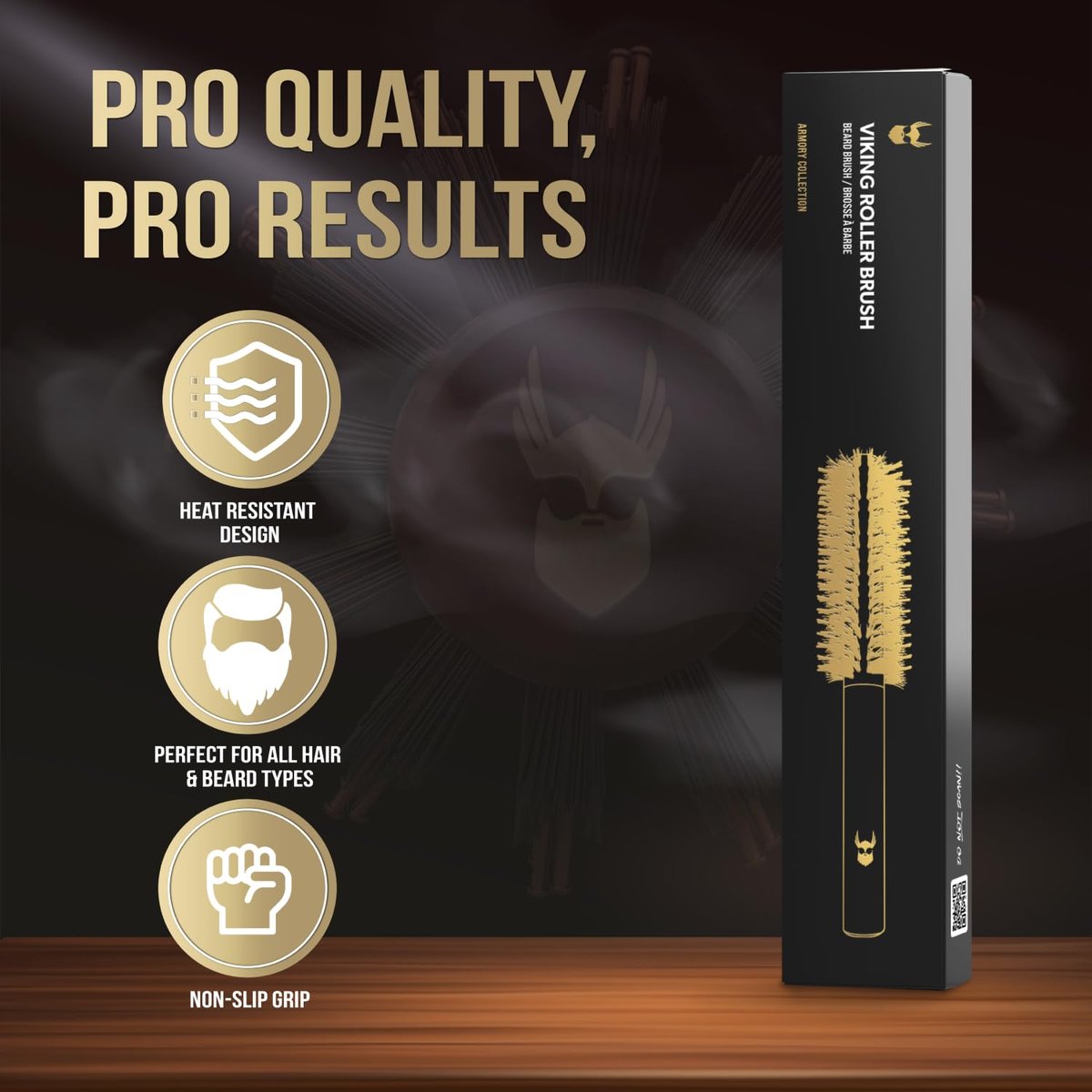 The Beard Struggle Viking Roller Brush – Heat-Resistant Round Brush for Men’s Hair and Beard Styling, Reduce Frizz & Tangles - görsel 7