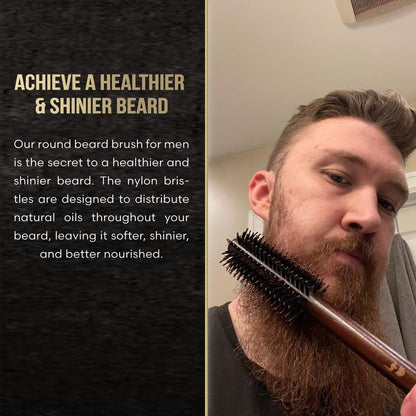 The Beard Struggle Viking Roller Brush – Heat-Resistant Round Brush for Men’s Hair and Beard Styling, Reduce Frizz & Tangles