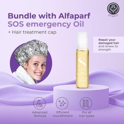 Alfaparf SOS Reconstruction Repair Emergency Oil – 6 Vials with Conditioning Treatment Cap by Beauty Nation Avelisse