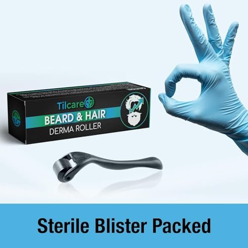 Tilcare Beard and Hair Ultra Wide Derma Roller (1 Pack) - Sterile 1200 Grade A Titanium Microneedles, 0.25mm for Hair Growth and Skincare - görsel 14