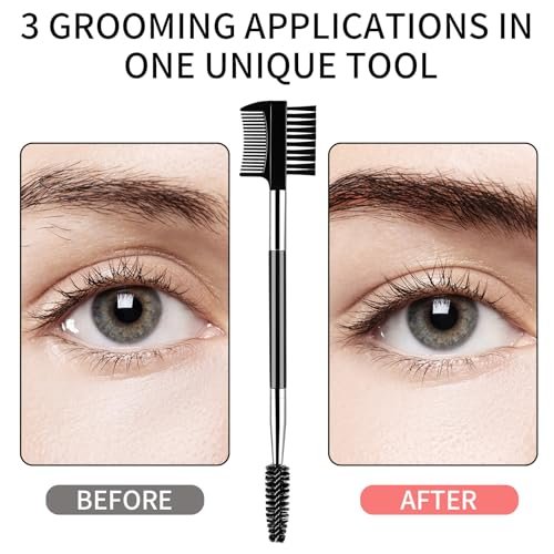 3-Piece Eyelash Shaper & Eyebrow Brush Set – Double-Head Spoolie Comb for Separating Lashes, Eliminating Clumps & Grooming Brows - görsel 8