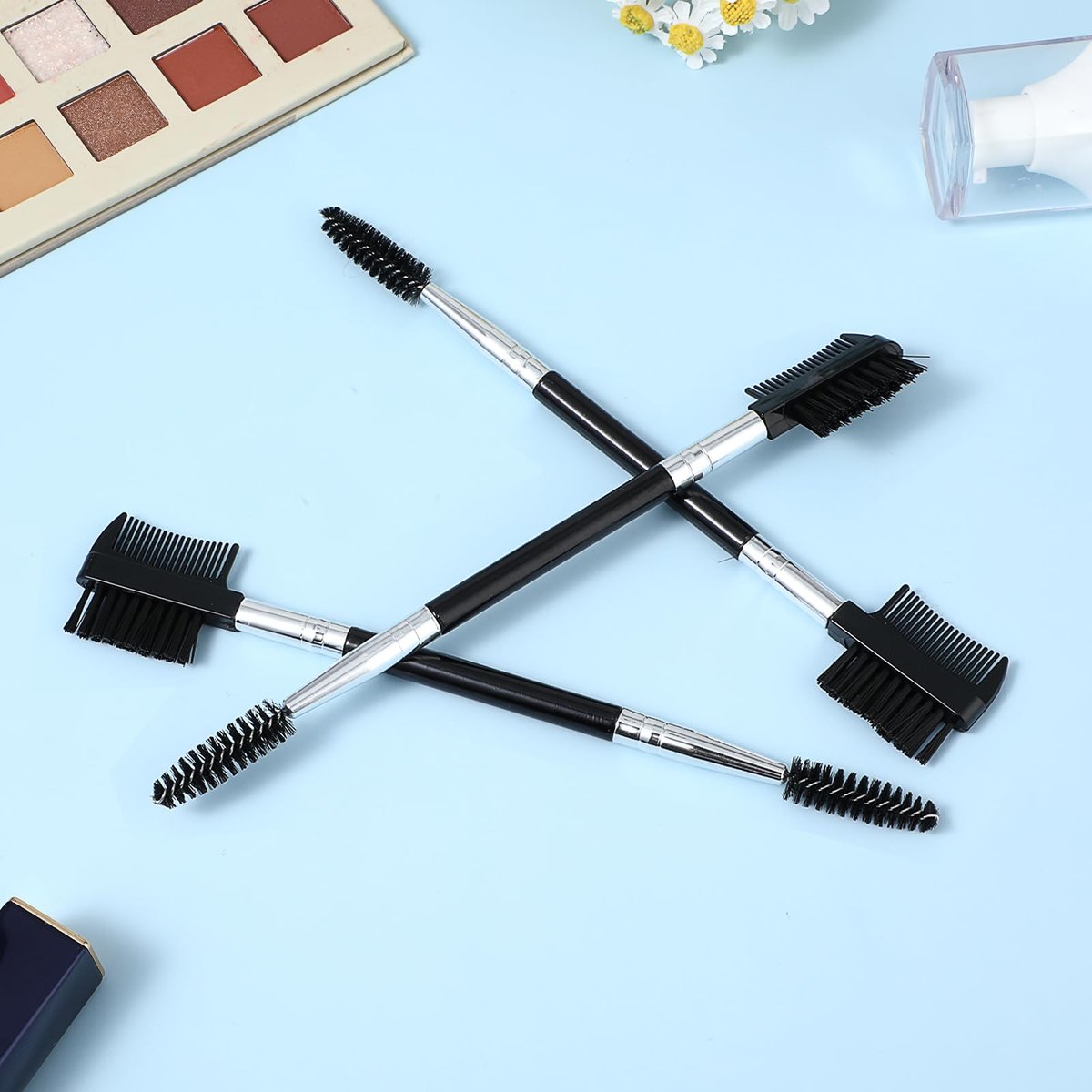 3-Piece Eyelash Shaper & Eyebrow Brush Set – Double-Head Spoolie Comb for Separating Lashes, Eliminating Clumps & Grooming Brows - görsel 9