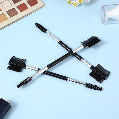 3-Piece Eyelash Shaper & Eyebrow Brush Set – Double-Head Spoolie Comb for Separating Lashes, Eliminating Clumps & Grooming Brows