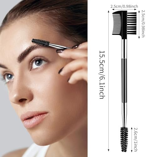 3-Piece Eyelash Shaper & Eyebrow Brush Set – Double-Head Spoolie Comb for Separating Lashes, Eliminating Clumps & Grooming Brows - görsel 4