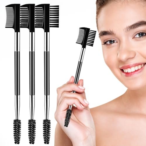 3-Piece Eyelash Shaper & Eyebrow Brush Set – Double-Head Spoolie Comb for Separating Lashes, Eliminating Clumps & Grooming Brows - görsel 2