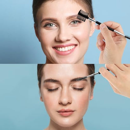 3-Piece Eyelash Shaper & Eyebrow Brush Set – Double-Head Spoolie Comb for Separating Lashes, Eliminating Clumps & Grooming Brows