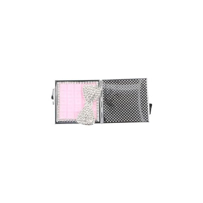 Zaoalife Portable Square Mini Pocket Makeup Mirror - Folding Rhinestone Compact Travel Mirror for Men & Women (Pink)