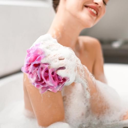 BTYMS Large Loofahs Shower Sponge 75g/Pc - Exfoliating Body Scrubber, Mesh Pouf Bath Sponges (Pack of 6) - görsel 9