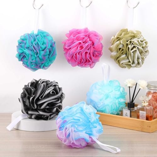 BTYMS Large Loofahs Shower Sponge 75g/Pc - Exfoliating Body Scrubber, Mesh Pouf Bath Sponges (Pack of 6) - görsel 11