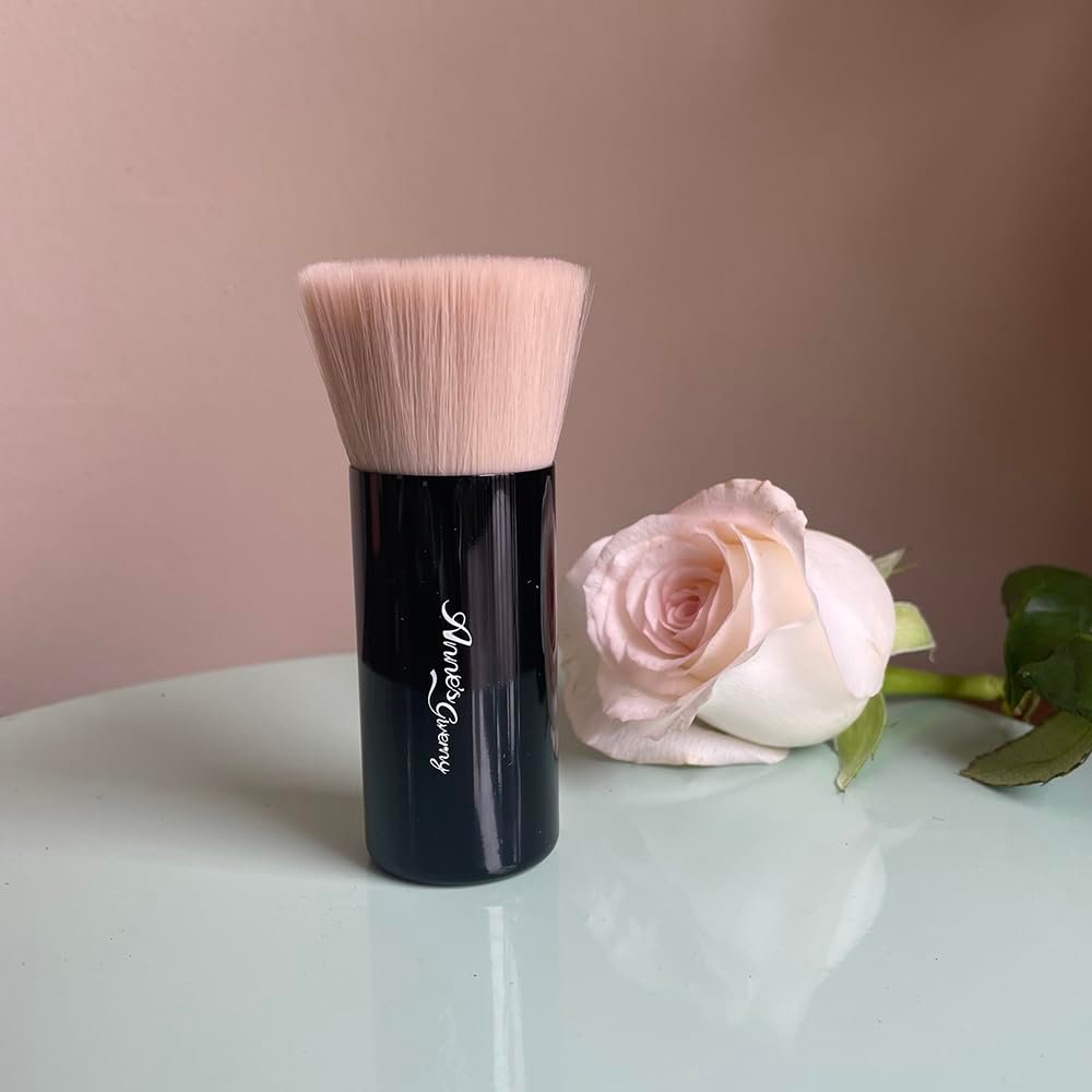 Anne's Giverny Foundation Brush - Professional Blending Brush for Loose Powder & Liquid Foundation, Black Synthetic Avelisse