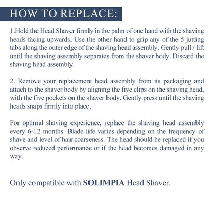 SOLIMPIA Magnetic Shaving Head Replacement – Premium Fit for Electric Shaver Avelisse