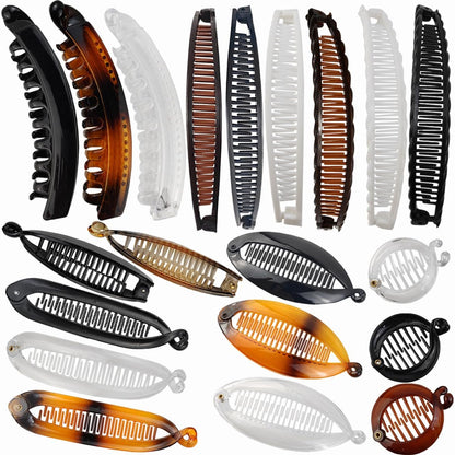 ROYHOO 20PCS Banana Hair Clips - Classic Hair Comb Banana Clips Ponytail Hair Holder for Women Girls, 7 Styles, Resin, Multicolor
