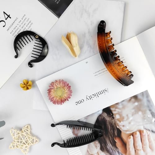 ROYHOO 20PCS Banana Hair Clips - Classic Hair Comb Banana Clips Ponytail Hair Holder for Women Girls, 7 Styles, Resin, Multicolor - görsel 10