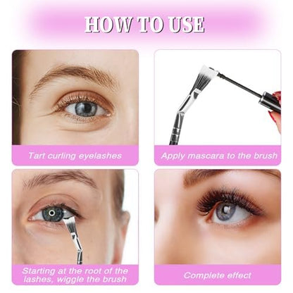Folding Angle Lash Brush – Scalloped Mascara Fan Brush for Natural Lifted Lashes