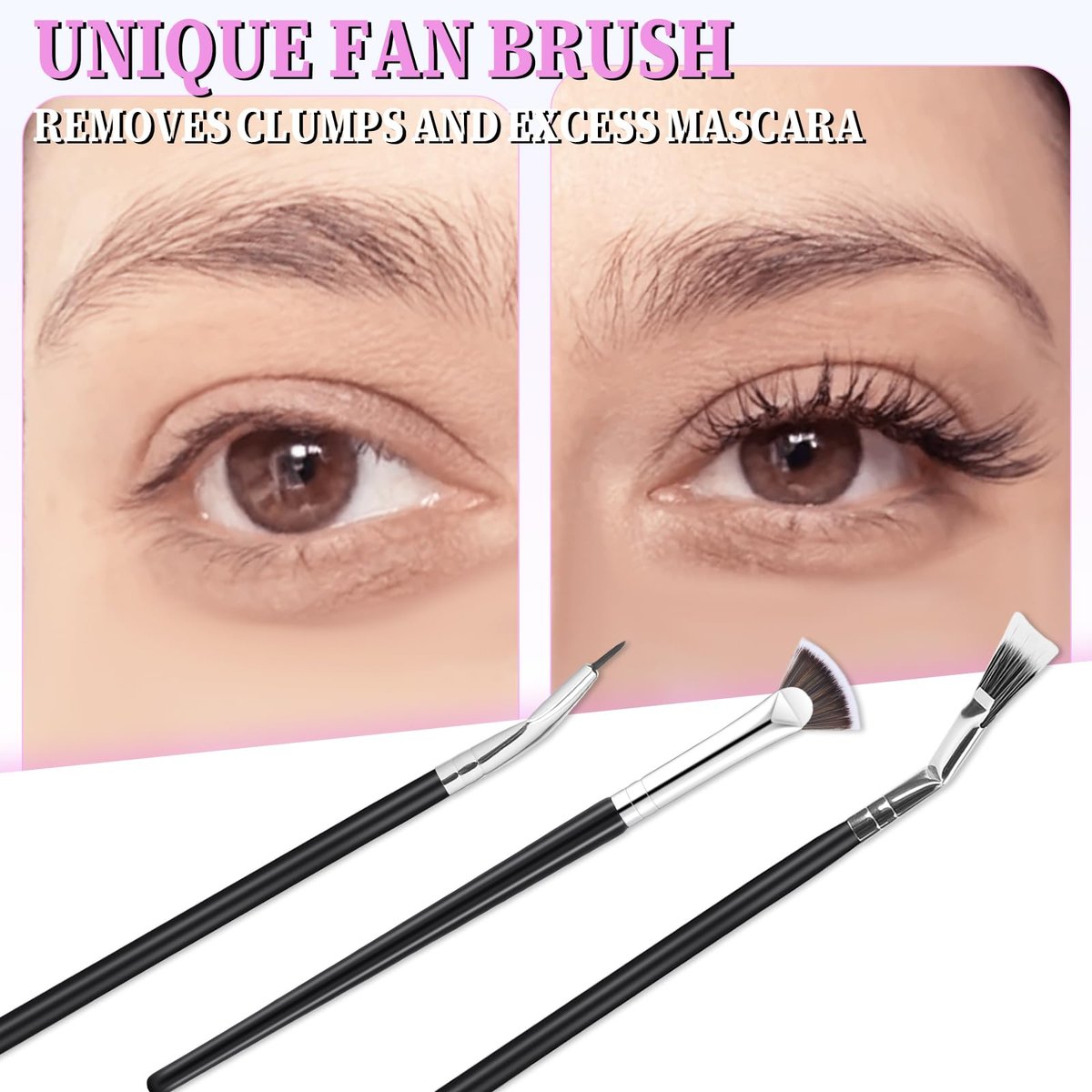 Folding Angle Lash Brush – Scalloped Mascara Fan Brush for Natural Lifted Lashes - görsel 5