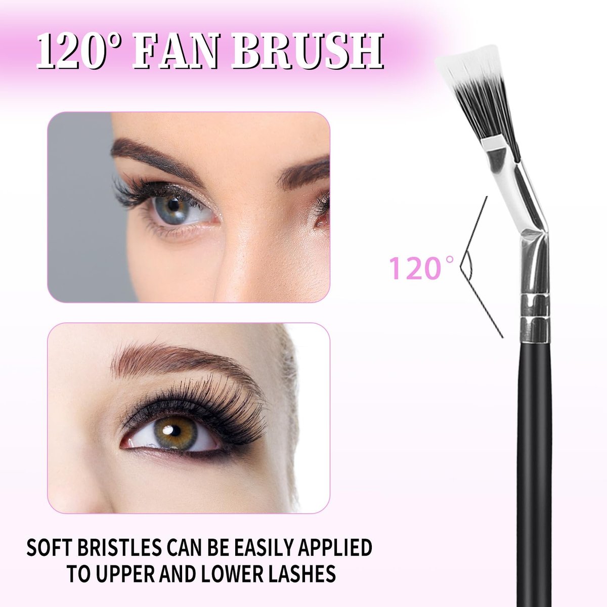Folding Angle Lash Brush – Scalloped Mascara Fan Brush for Natural Lifted Lashes - görsel 7