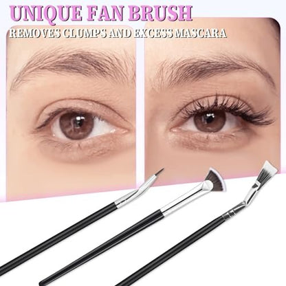 Folding Angle Lash Brush – Scalloped Mascara Fan Brush for Natural Lifted Lashes