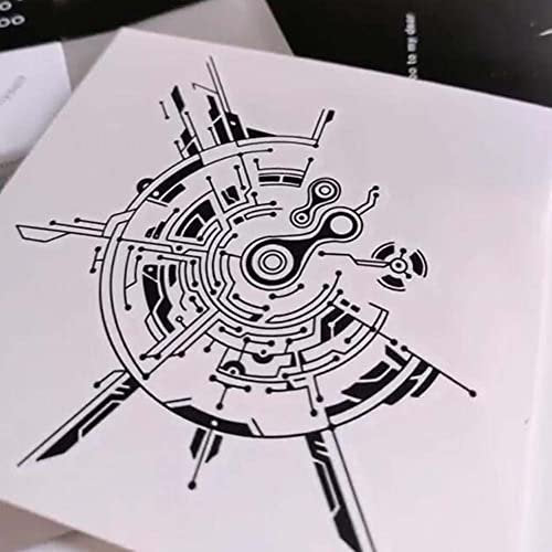 10 Sheets Cyberpunk Machinery Temporary Tattoo Stickers - Black Halloween Fake Tattoos for Arm - görsel 4