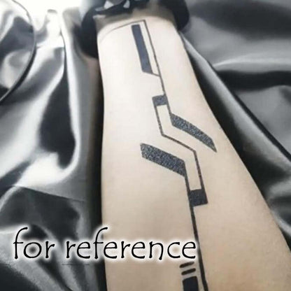 10 Sheets Cyberpunk Machinery Temporary Tattoo Stickers - Black Halloween Fake Tattoos for Arm