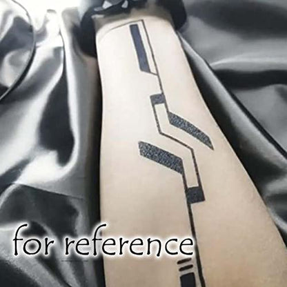10 Sheets Cyberpunk Machinery Temporary Tattoo Stickers - Black Halloween Fake Tattoos for Arm