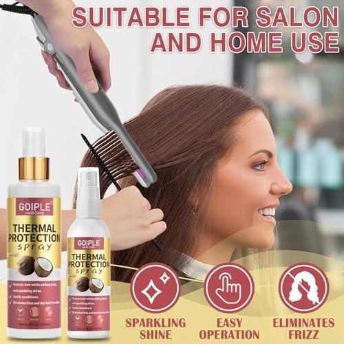 2-Pack Coconut Heat Protection Spray – Thermal Protector for Hair, Travel Size, Paraben & Dye Free - görsel 16