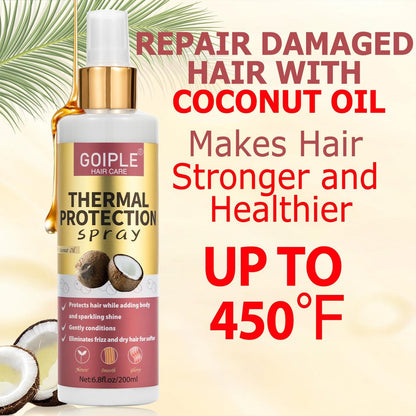 2-Pack Coconut Heat Protection Spray – Thermal Protector for Hair, Travel Size, Paraben & Dye Free