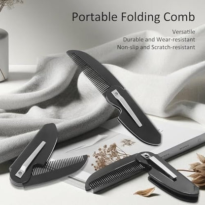 4-Pack Handmade Sawcut Mustache Comb – Best Pocket Folding Comb for Moustaches and Short Beards