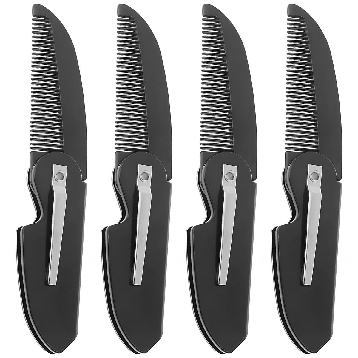 4-Pack Handmade Sawcut Mustache Comb – Best Pocket Folding Comb for Moustaches and Short Beards - görsel 1