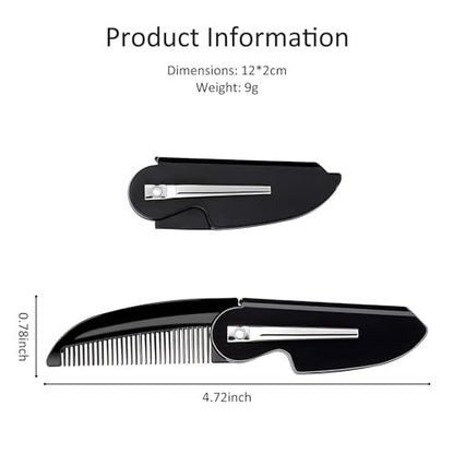 4-Pack Handmade Sawcut Mustache Comb – Best Pocket Folding Comb for Moustaches and Short Beards