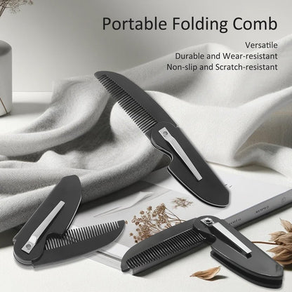 4-Pack Handmade Sawcut Mustache Comb – Best Pocket Folding Comb for Moustaches and Short Beards
