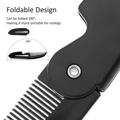 4-Pack Handmade Sawcut Mustache Comb – Best Pocket Folding Comb for Moustaches and Short Beards