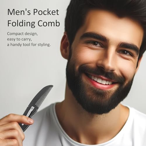 4-Pack Handmade Sawcut Mustache Comb – Best Pocket Folding Comb for Moustaches and Short Beards - görsel 6