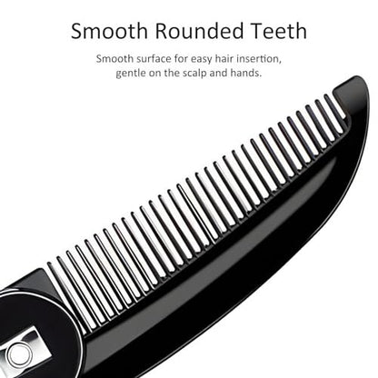 4-Pack Handmade Sawcut Mustache Comb – Best Pocket Folding Comb for Moustaches and Short Beards