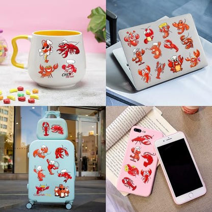 96PCS Crawfish Boil Party Favors Pre-Cut Temporary Tattoos - Themed Birthday Party Supplies Decorations Summer Seafood Lobster Crayfish Shrimp Stickers Gifts for Boys Girls Kids School Prizes Carnival