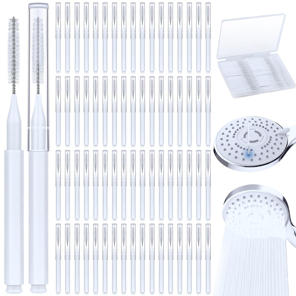 MAPVOLUT 70-Piece Heavy Duty Shower Head Cleaning Brush Set - Professional Grade Bristles for Deep Cleaning Small Holes, Gaps, and Clogs - Durable & Portable Cleaning Tool Kit Avelisse