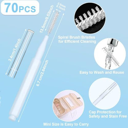 MAPVOLUT 70-Piece Heavy Duty Shower Head Cleaning Brush Set - Professional Grade Bristles for Deep Cleaning Small Holes, Gaps, and Clogs - Durable & Portable Cleaning Tool Kit Avelisse