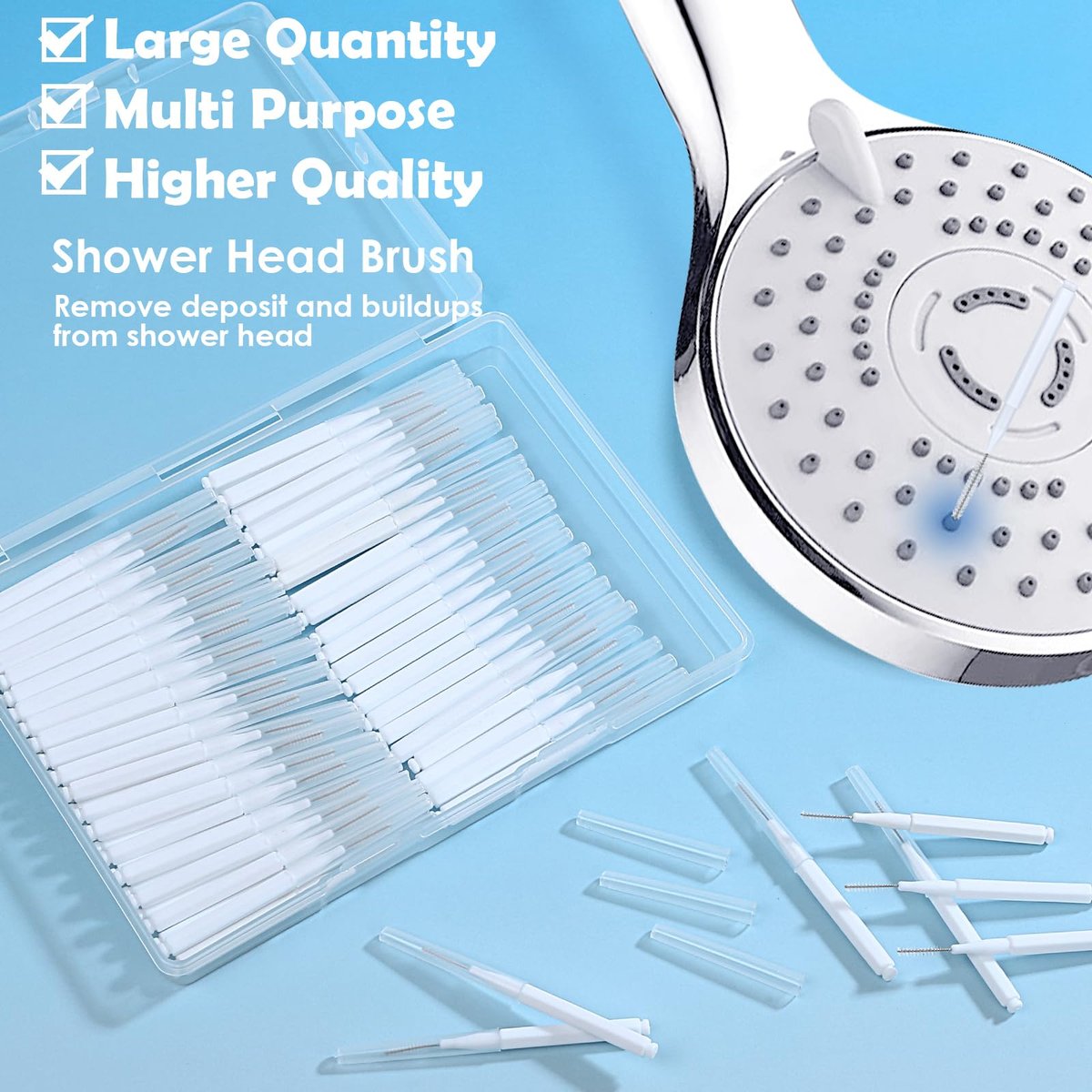 MAPVOLUT 70-Piece Heavy Duty Shower Head Cleaning Brush Set - Professional Grade Bristles for Deep Cleaning Small Holes, Gaps, and Clogs - Durable & Portable Cleaning Tool Kit Avelisse