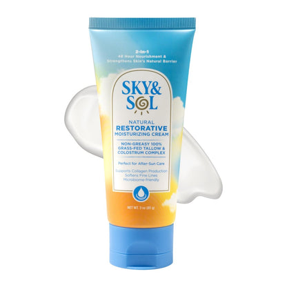 Sky and Sol Everything Cream - 100% Grass Fed Beef Tallow Moisturizer for Face and Body | Day & Night Skincare | Safe Natural Ingredients | All Skin Types | 3 oz Avelisse