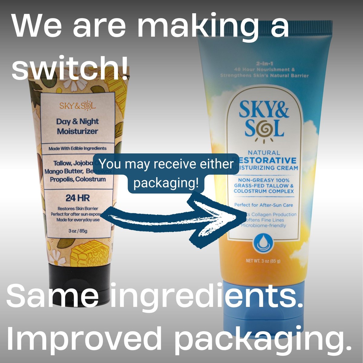 Sky and Sol Everything Cream - 100% Grass Fed Beef Tallow Moisturizer for Face and Body | Day & Night Skincare | Safe Natural Ingredients | All Skin Types | 3 oz Avelisse